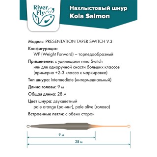 Нахлыстовый шнур Presentation Taper Switch V.3 (интермедиальный)